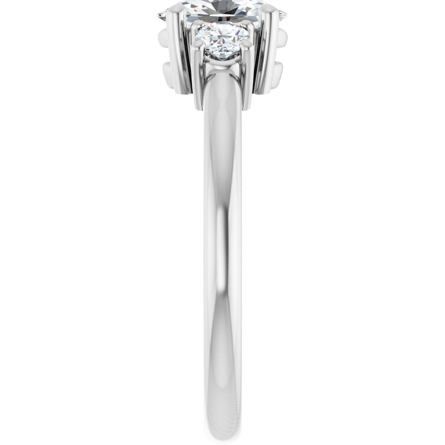 Oval Three-Stone Engagement Ring Semi-Mount - gallery - Series 127205