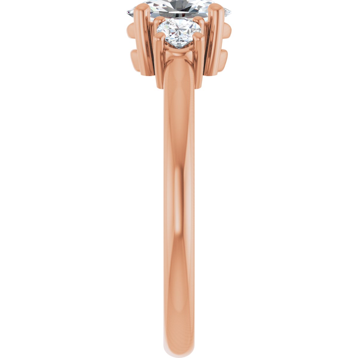 Oval Three-Stone Engagement Ring Semi-Mount - gallery - Series 127205