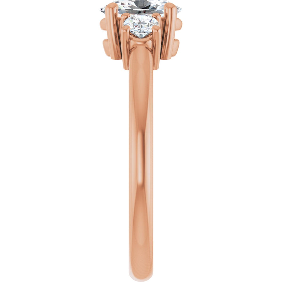 Oval Three-Stone Engagement Ring Semi-Mount - gallery - Series 127205