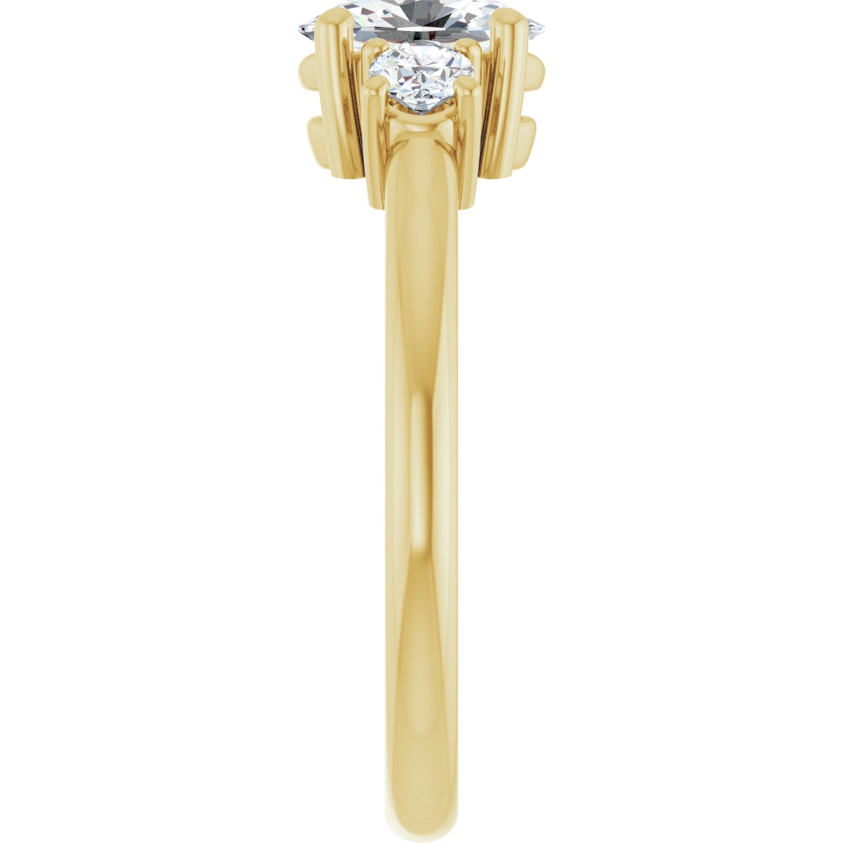 Oval Three-Stone Engagement Ring Semi-Mount - gallery - Series 127205
