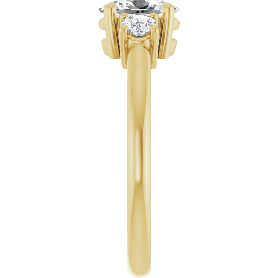 Oval Three-Stone Engagement Ring Semi-Mount - gallery - Series 127205