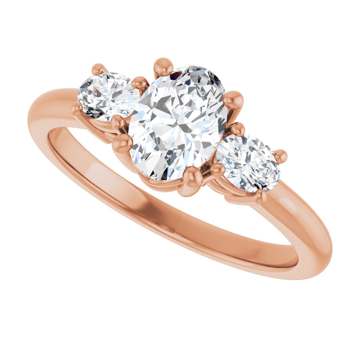 Oval Three-Stone Engagement Ring Semi-Mount - gallery - Series 127205