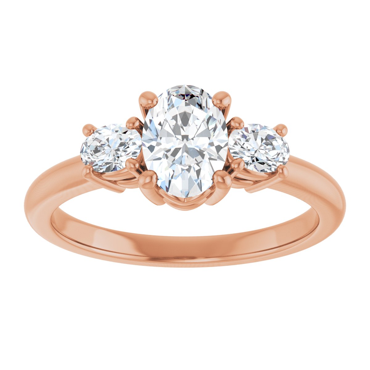 Oval Three-Stone Engagement Ring Semi-Mount - gallery - Series 127205