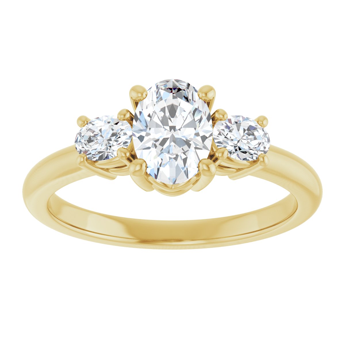 Oval Three-Stone Engagement Ring Semi-Mount - gallery - Series 127205