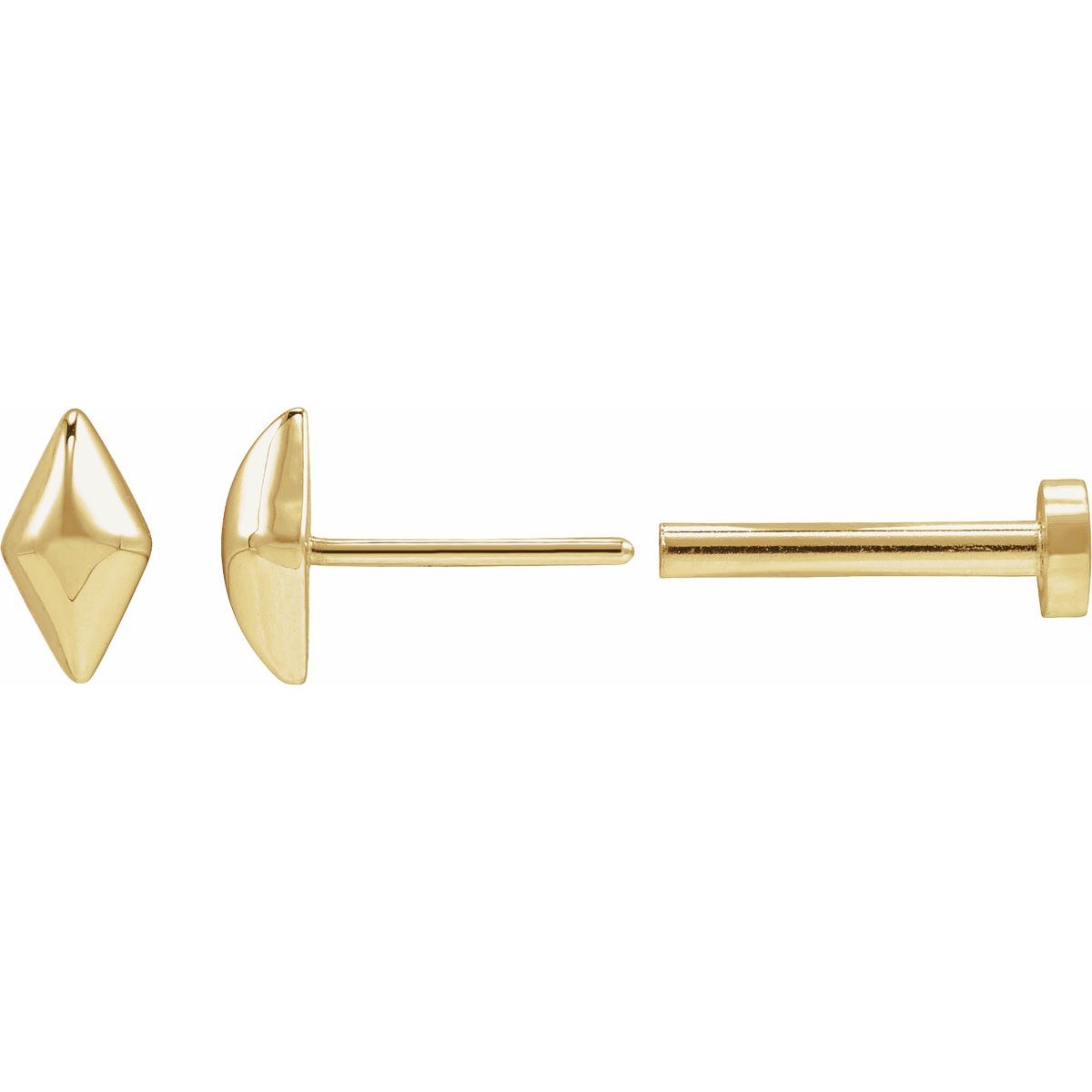 Geometric Stud Earrings (5 X 2.8 Mm)