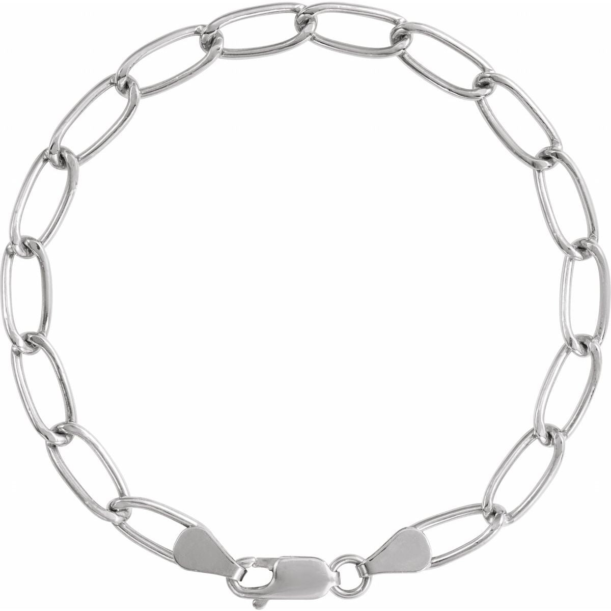 5.7 mm Elongated Curb Chain Bracelet (5.7 Mm / 7 In) - gallery - Series CH1293
