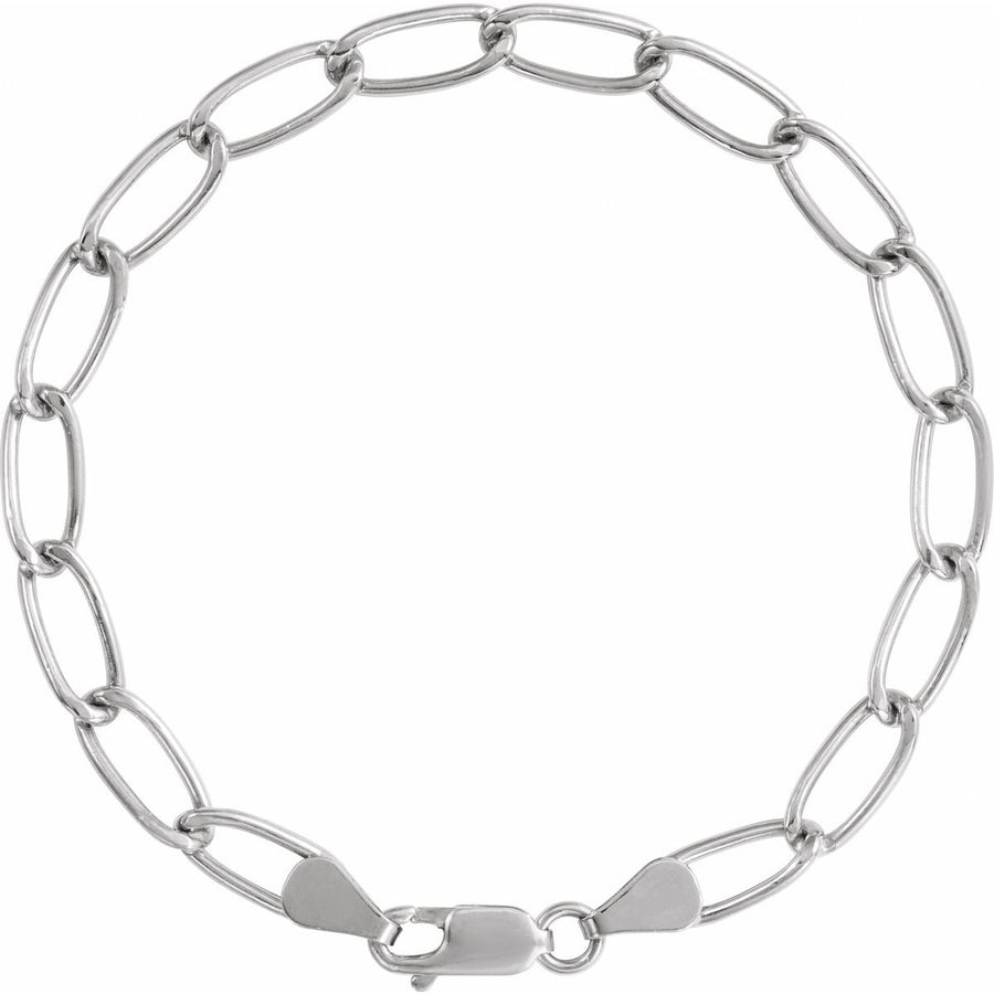 5.7 mm Elongated Curb Chain Bracelet (5.7 Mm / 7 In) - gallery - Series CH1293