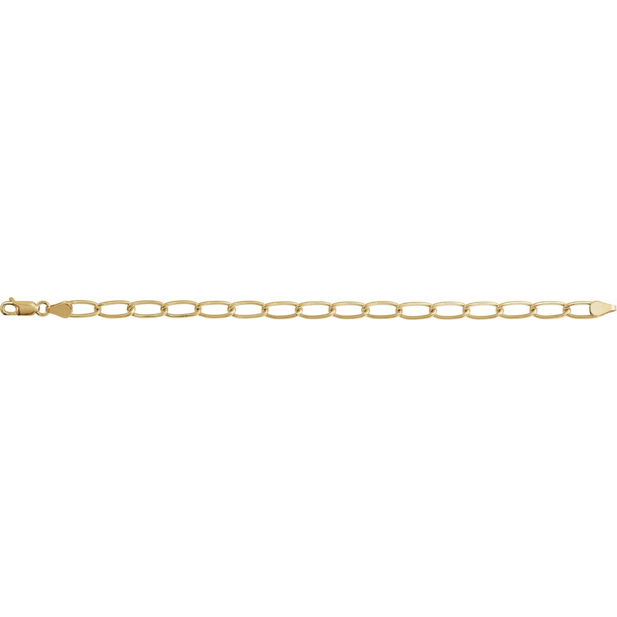 5.7 mm Elongated Curb Chain Bracelet (5.7 Mm / 7 In) - gallery - Series CH1293
