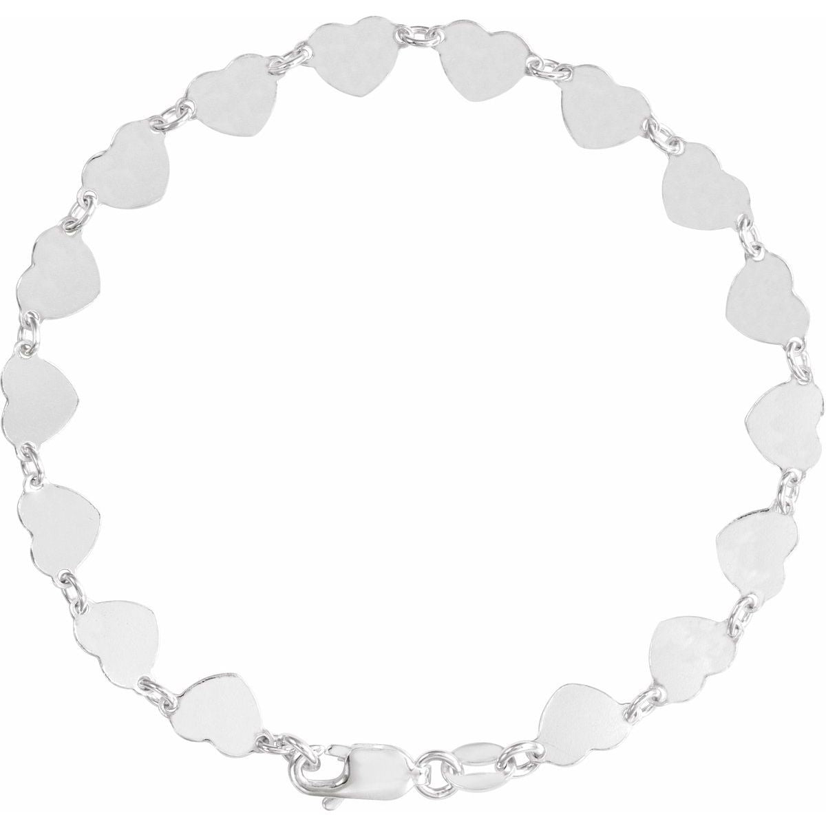 5.7 mm Heart Chain Bracelet (5.7 Mm / 7 In) - gallery - Series CH1295