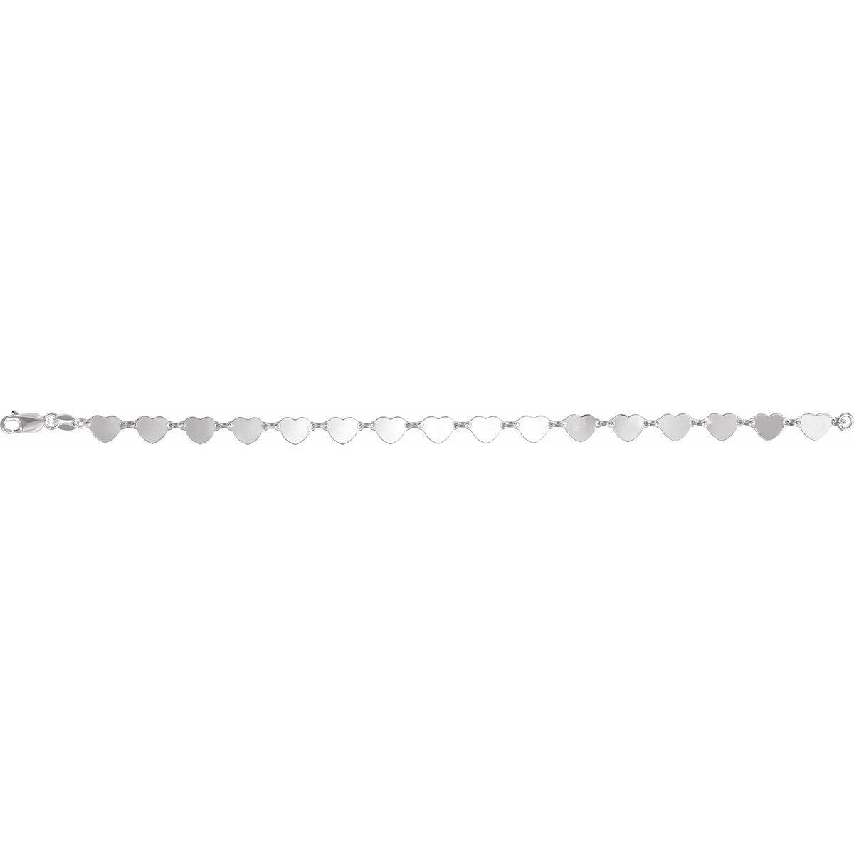 5.7 mm Heart Chain Bracelet (5.7 Mm / 7 In) - gallery - Series CH1295