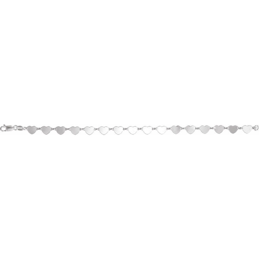 5.7 mm Heart Chain Bracelet (5.7 Mm / 7 In) - gallery - Series CH1295