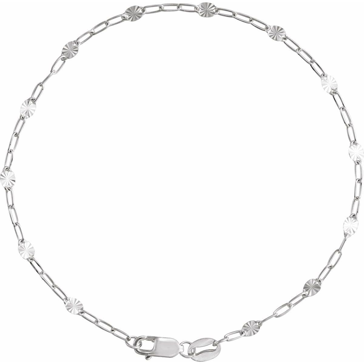 2.5 mm Light Paperclip-Style Starburst Mirror Chain Bracelet (2.5 Mm / 7 In) - gallery - Series CH1301