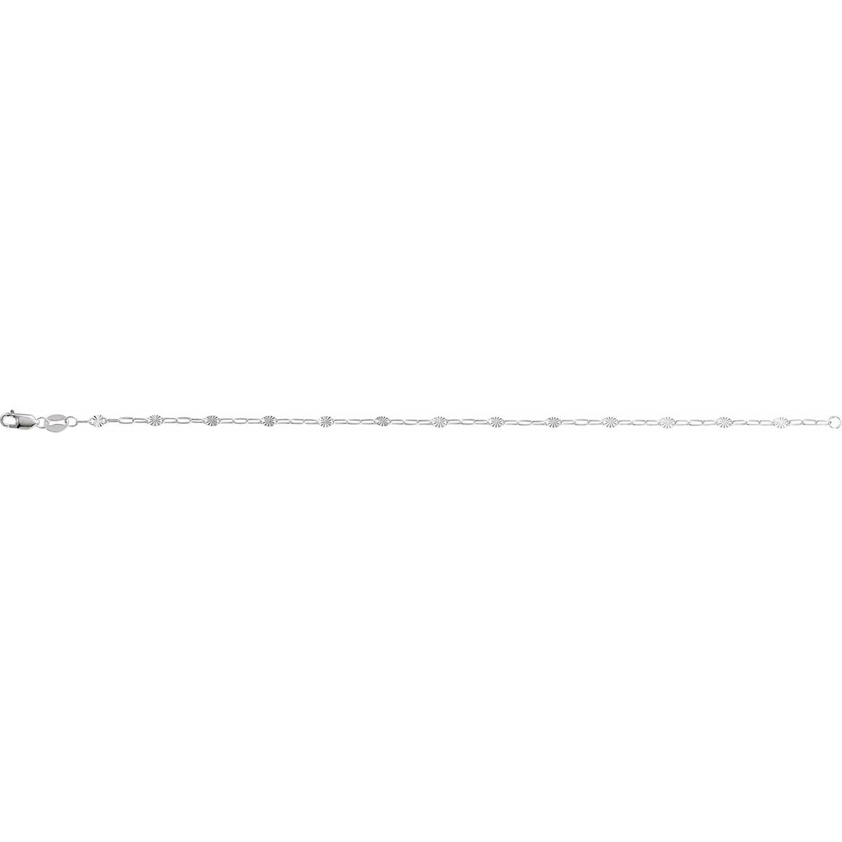 2.5 mm Light Paperclip-Style Starburst Mirror Chain Bracelet (2.5 Mm / 7 In) - gallery - Series CH1301
