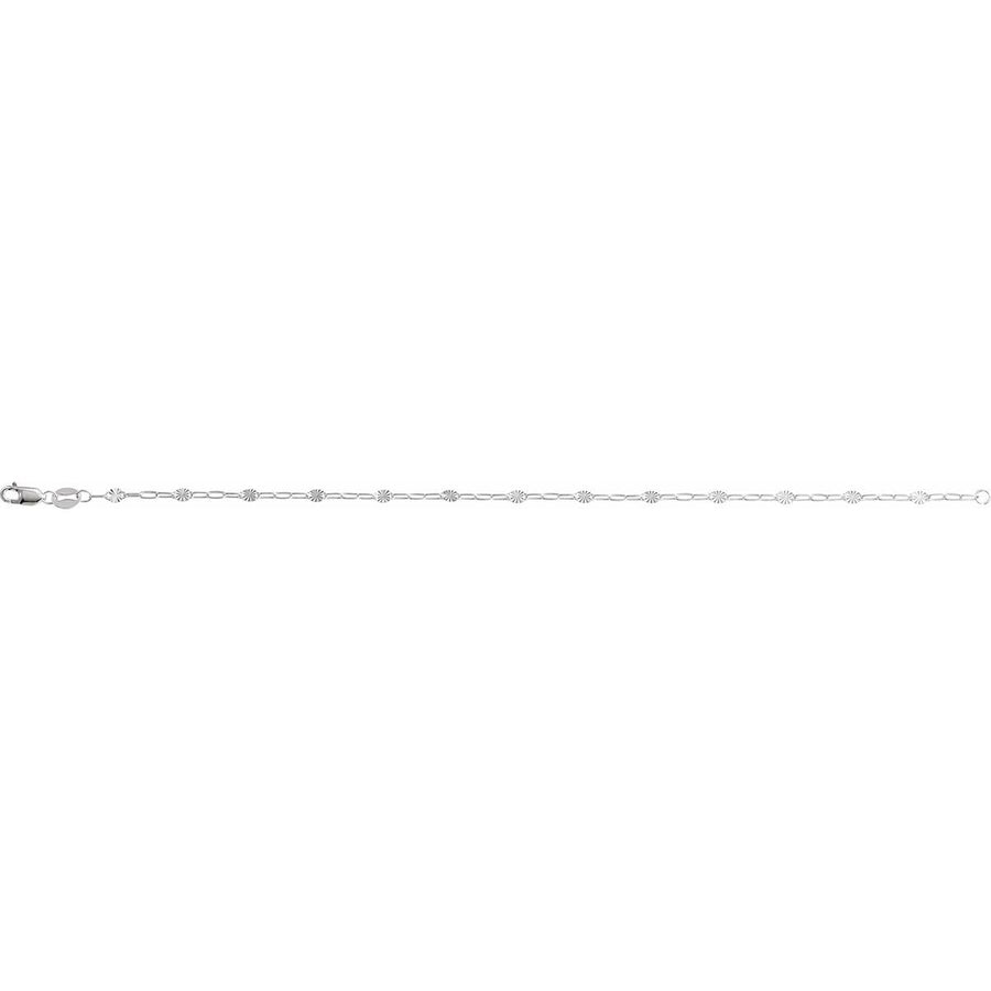 2.5 mm Light Paperclip-Style Starburst Mirror Chain Bracelet (2.5 Mm / 7 In) - gallery - Series CH1301
