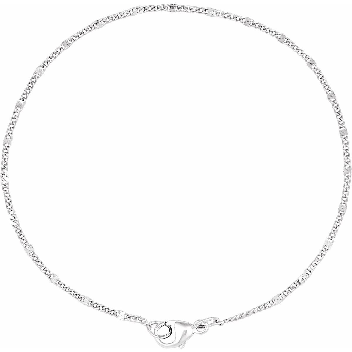 1.15 mm Dapped Diamond-Cut Curb Chain Bracelet (1.15 Mm / 7 In) - gallery - Series CH1311