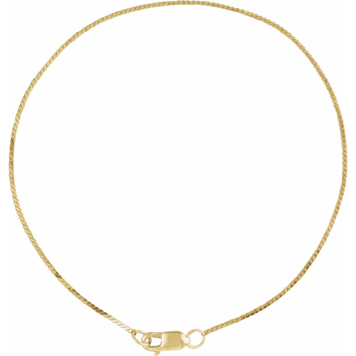 .9 mm Serpentine Chain Bracelet (.9 Mm / 7 In) - gallery - Series CH1308