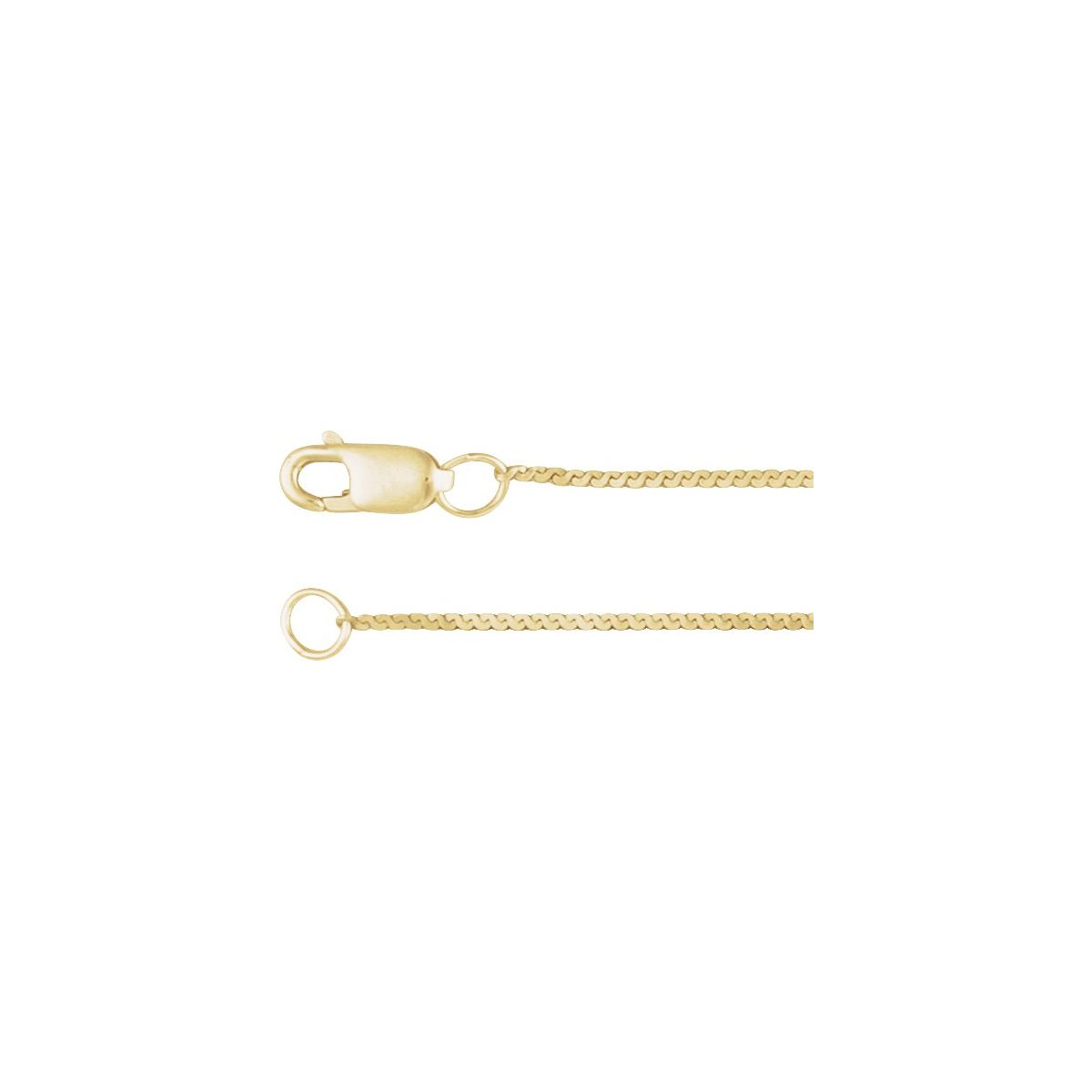 .9 mm Serpentine Chain Bracelet (.9 Mm / 7 In) - 14K Yellow Gold - Series CH1308
