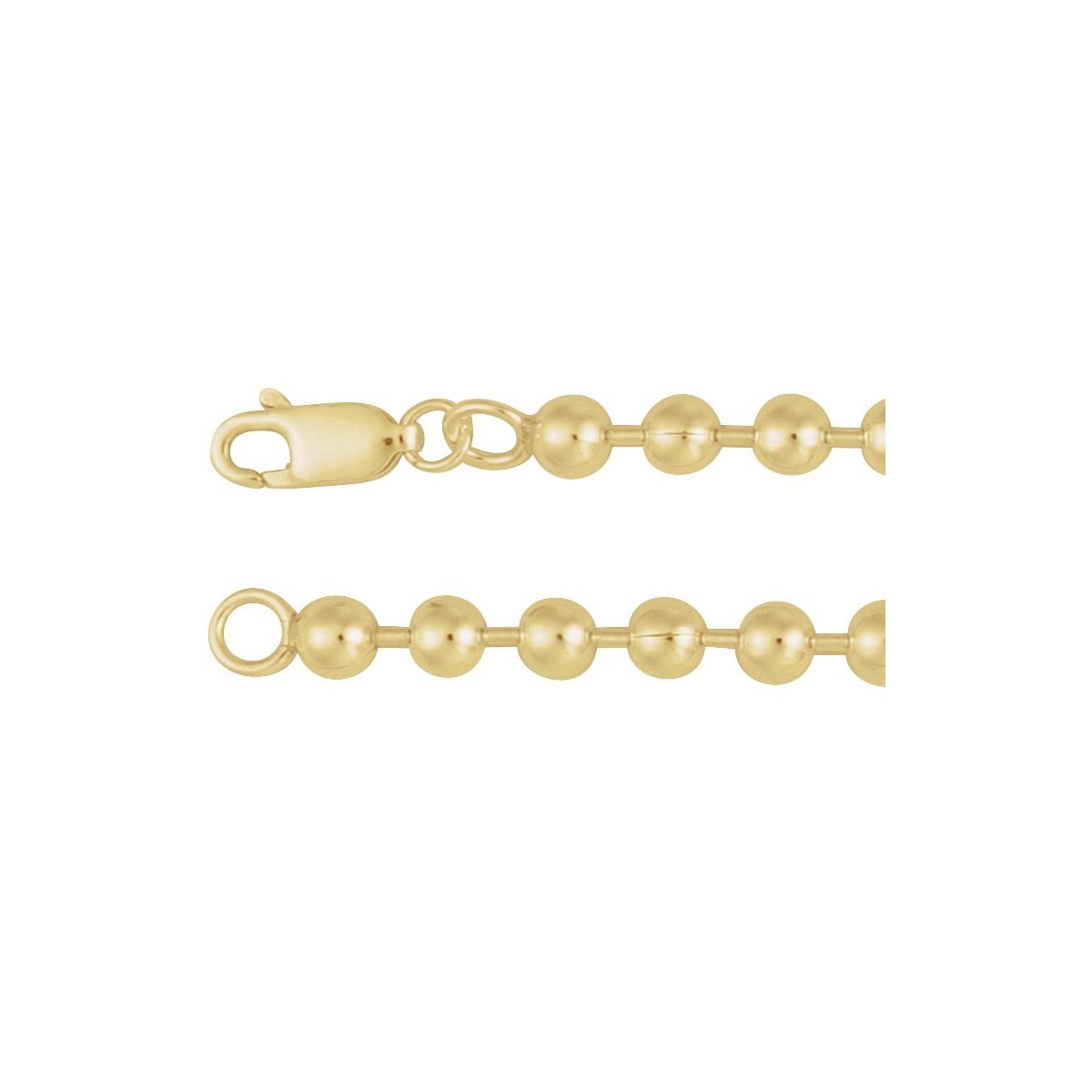 4.1 mm Bead Chain Bracelet (4.1 Mm / 7 In) - 14K Yellow Gold-Filled - Series CH1306