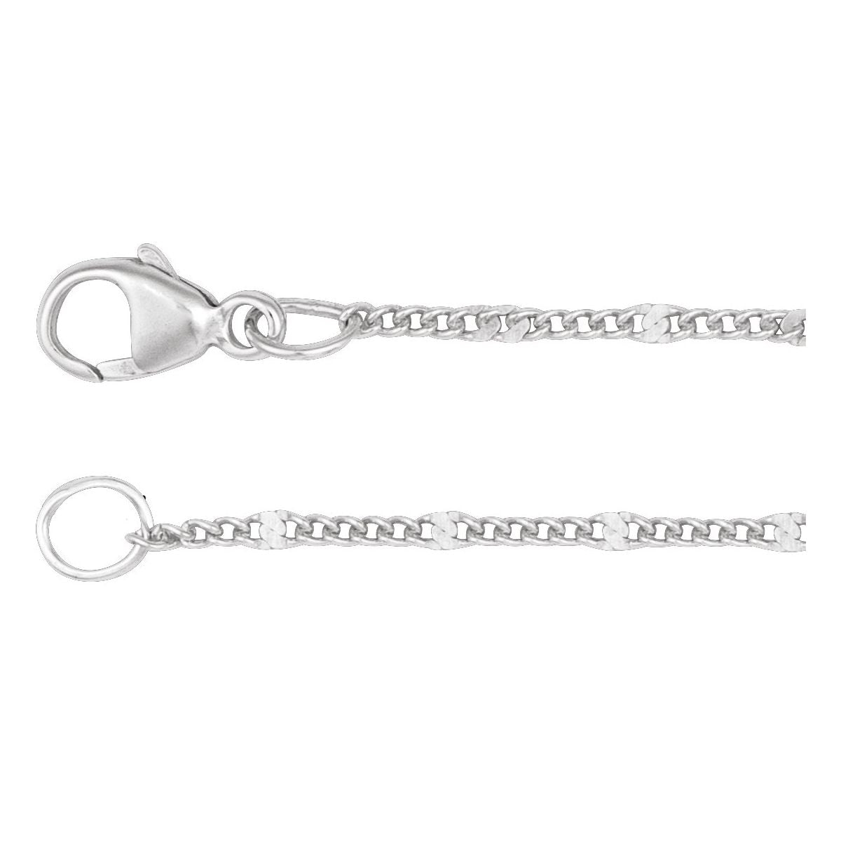 1.15 mm Dapped Diamond-Cut Curb Chain Bracelet (1.15 Mm / 7 In) - Series CH1311