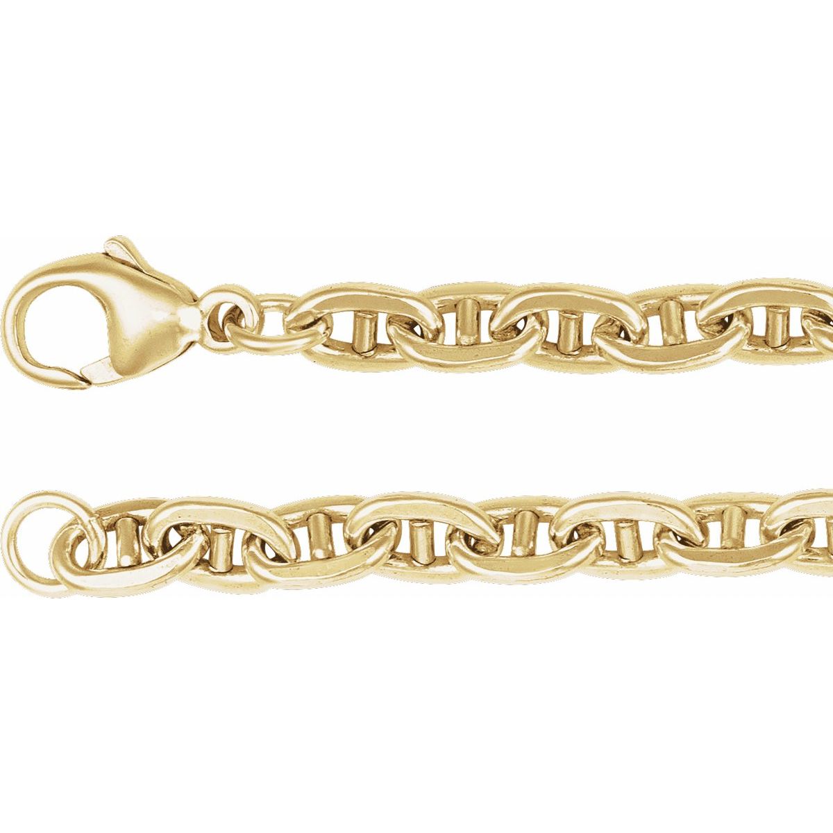 4.5 mm Curbed Anchor Chain Bracelet (4.5 Mm / 7 In) - 14K Yellow Gold-Filled - Series CH1309