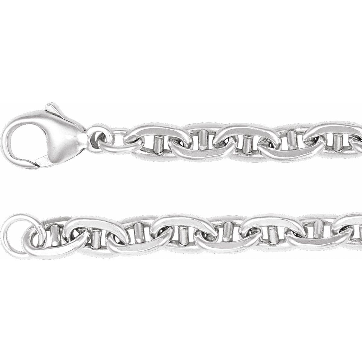4.5 mm Curbed Anchor Chain Bracelet (4.5 Mm / 7 In) - Sterling Silver - Series CH1309