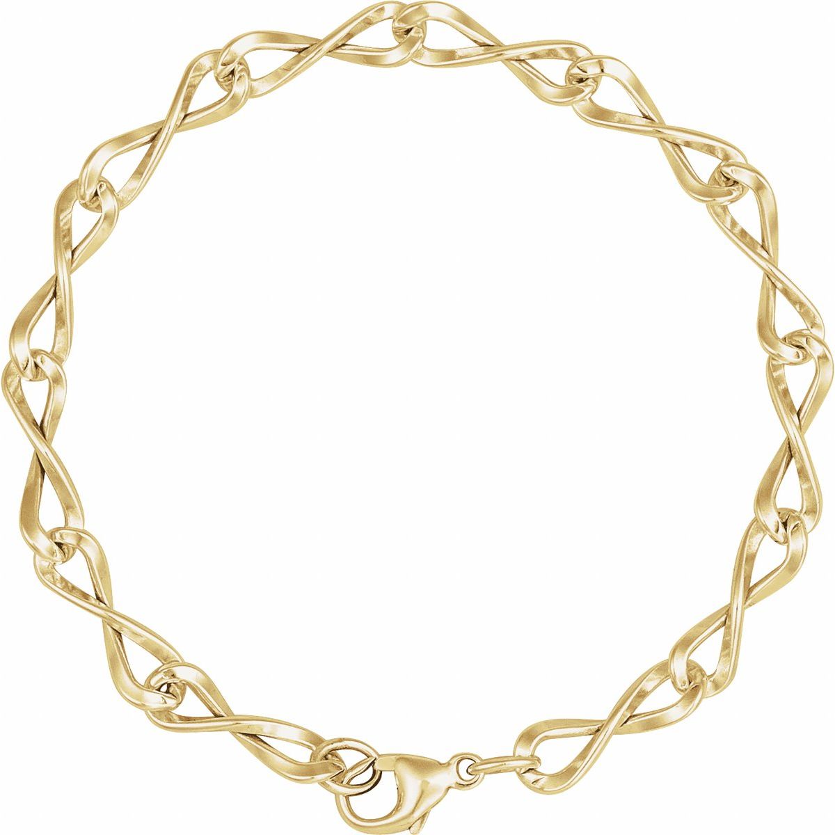 5.46 mm Figure Eight Chain Bracelet (5.46 Mm / 7 In) - gallery - Series CH1307