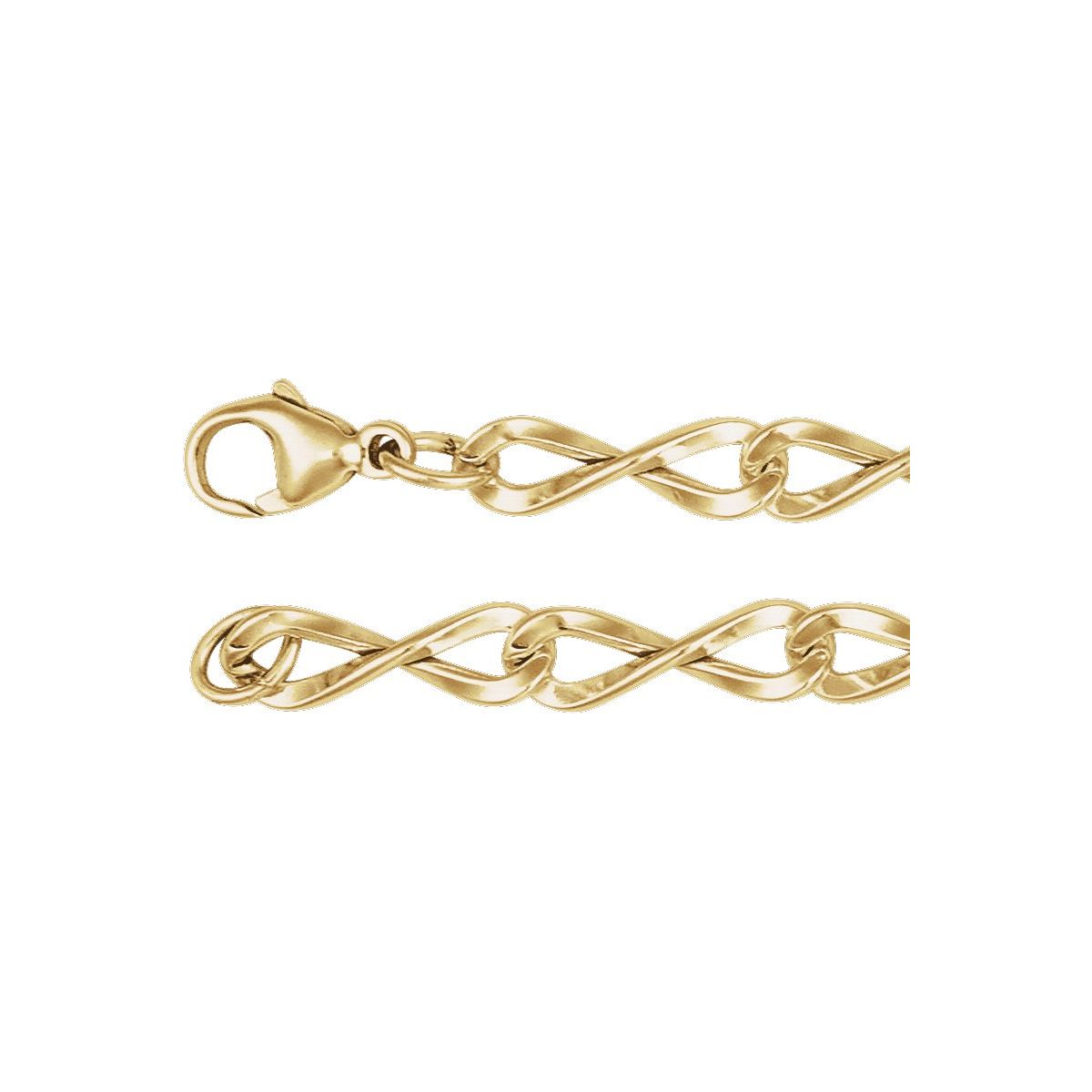 5.46 mm Figure Eight Chain Bracelet (5.46 Mm / 7 In) - 14K Yellow Gold-Filled - Series CH1307