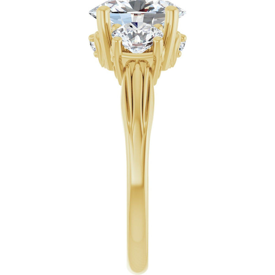 Oval Three-Stone Engagement Ring Semi-Mount - gallery - Series 126964