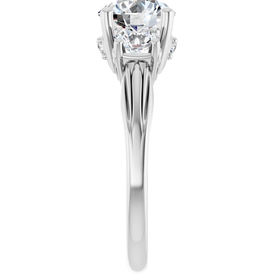 Round Three-Stone Engagement Ring Semi-Mount - gallery - Series 126964
