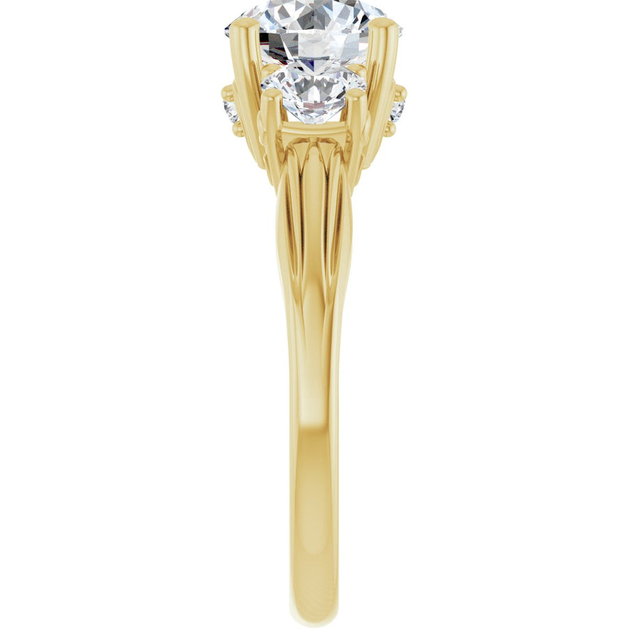 Round Three-Stone Engagement Ring Semi-Mount - gallery - Series 126964