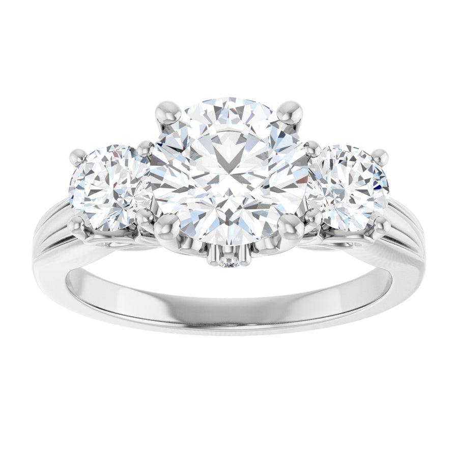 Round Three-Stone Engagement Ring Semi-Mount - gallery - Series 126964