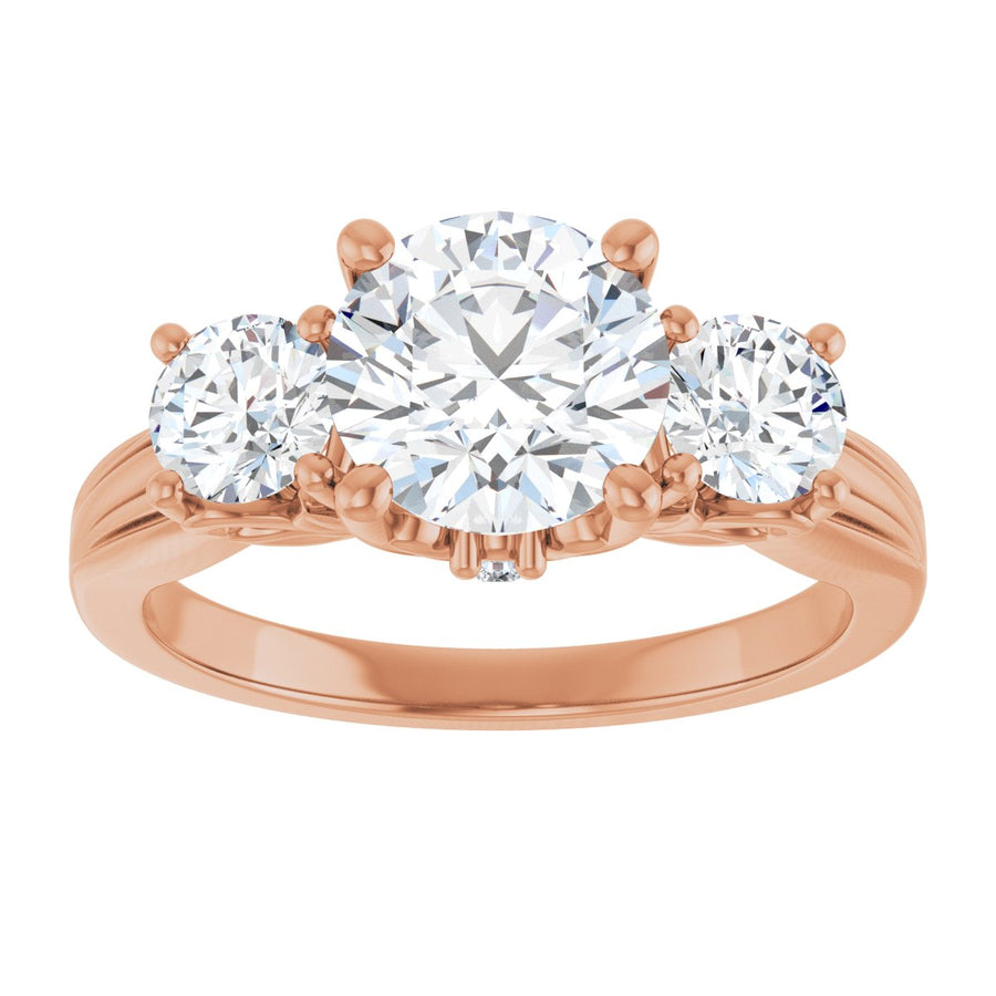 Round Three-Stone Engagement Ring Semi-Mount - gallery - Series 126964