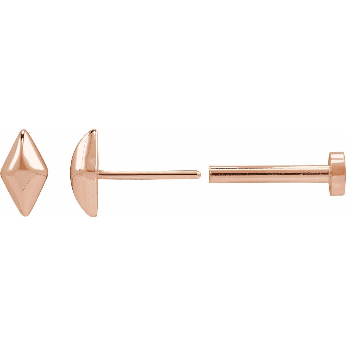 Geometric Stud Earrings (5 X 2.8 Mm)