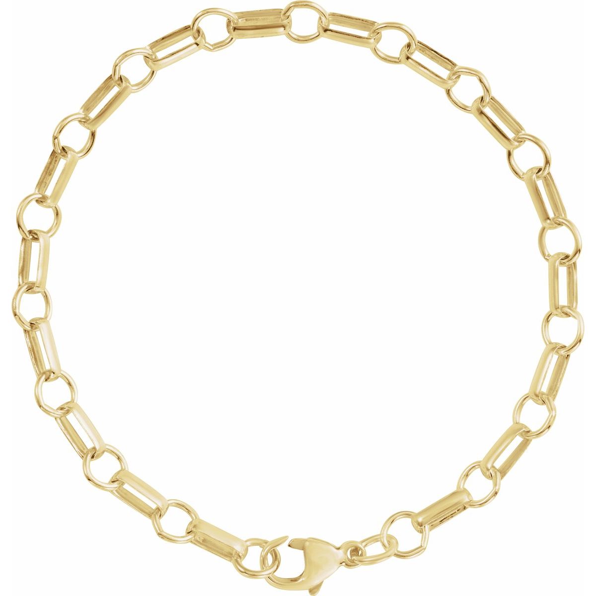 5.3 mm Paperclip-Style Chain Bracelet (5.3 Mm / 7 In) - gallery - Series CH1315