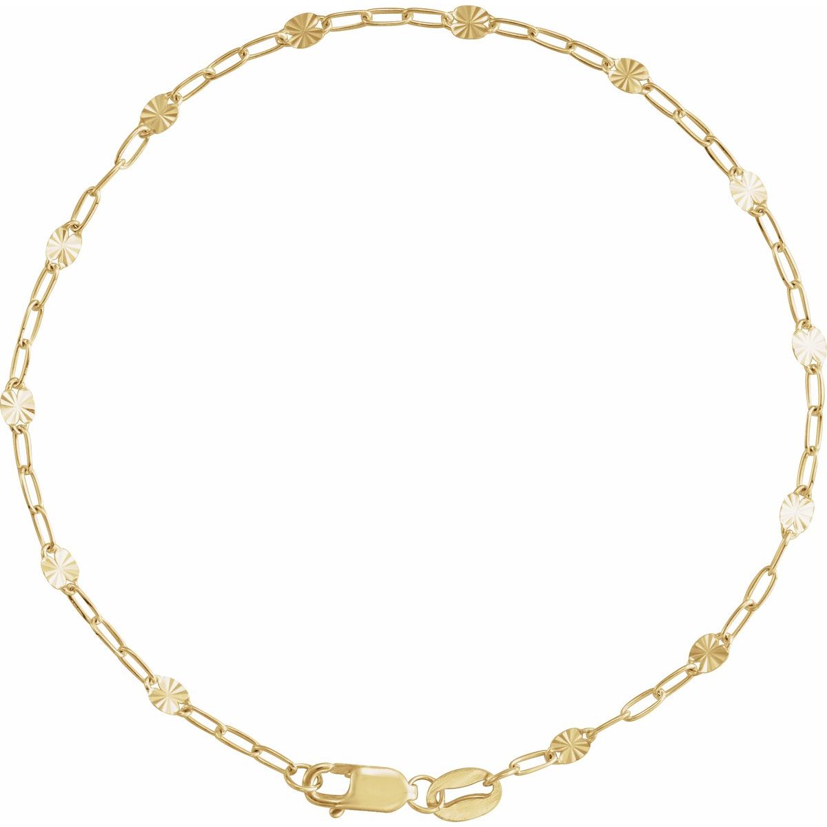 2.5 mm Light Paperclip-Style Starburst Mirror Chain Bracelet (2.5 Mm / 7 In) - gallery - Series CH1301