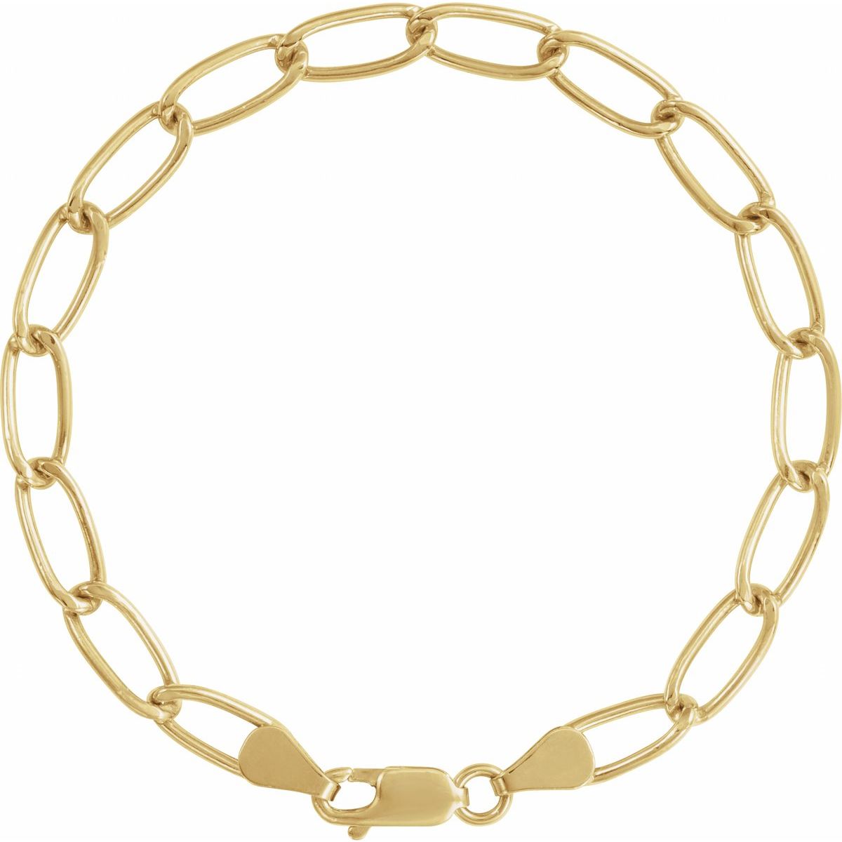 5.7 mm Elongated Curb Chain Bracelet (5.7 Mm / 7 In) - gallery - Series CH1293