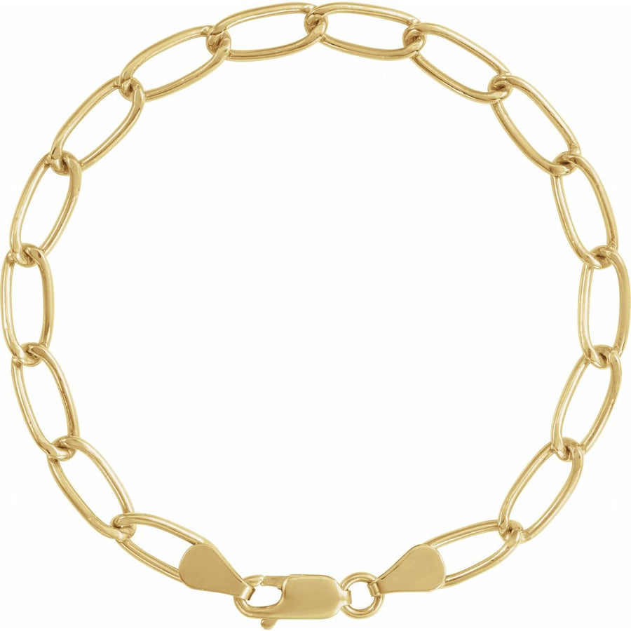 5.7 mm Elongated Curb Chain Bracelet (5.7 Mm / 7 In) - gallery - Series CH1293