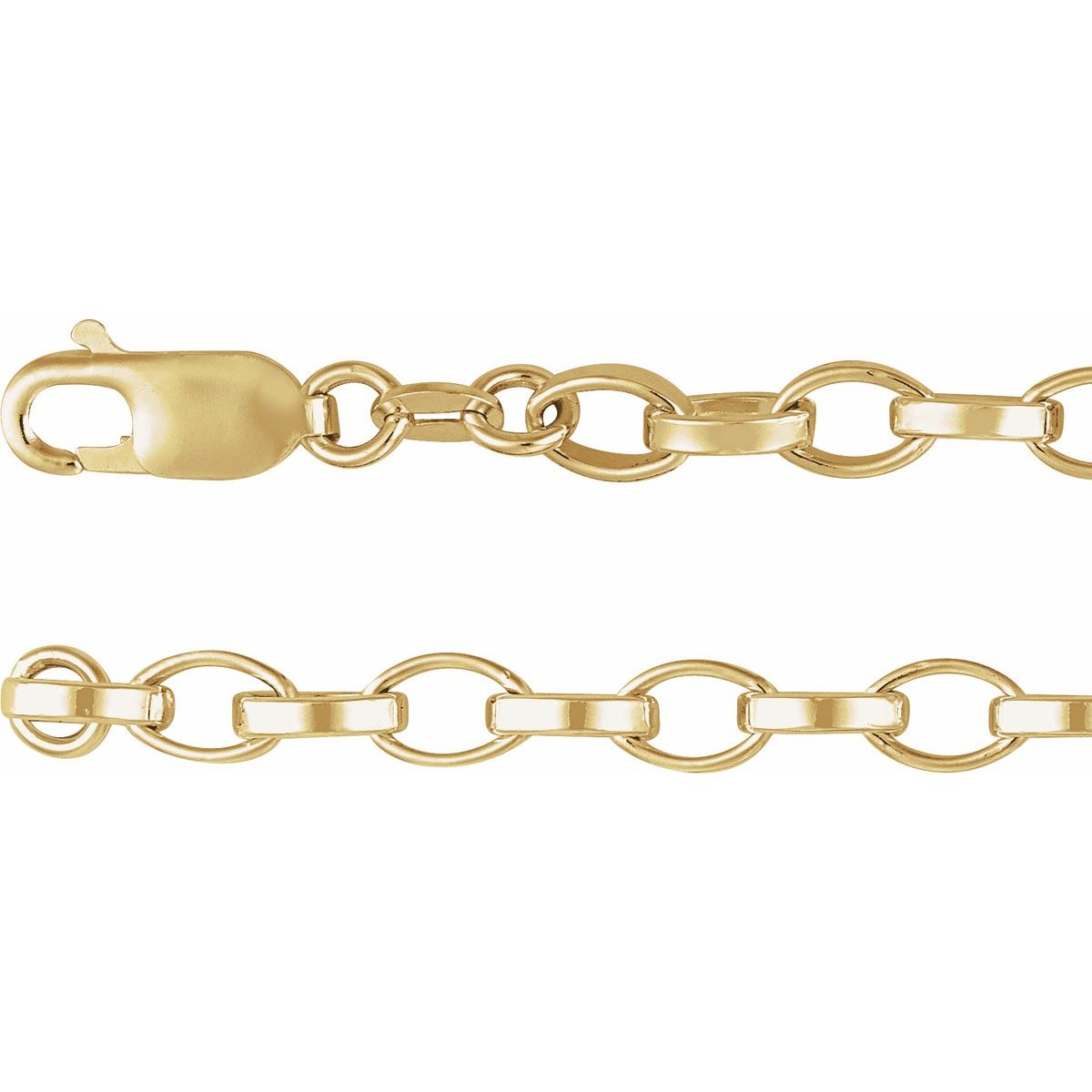 5 mm Rolo Chain Bracelet (5 Mm / 7 In) - 14K Yellow Gold-Filled - Series CH1297