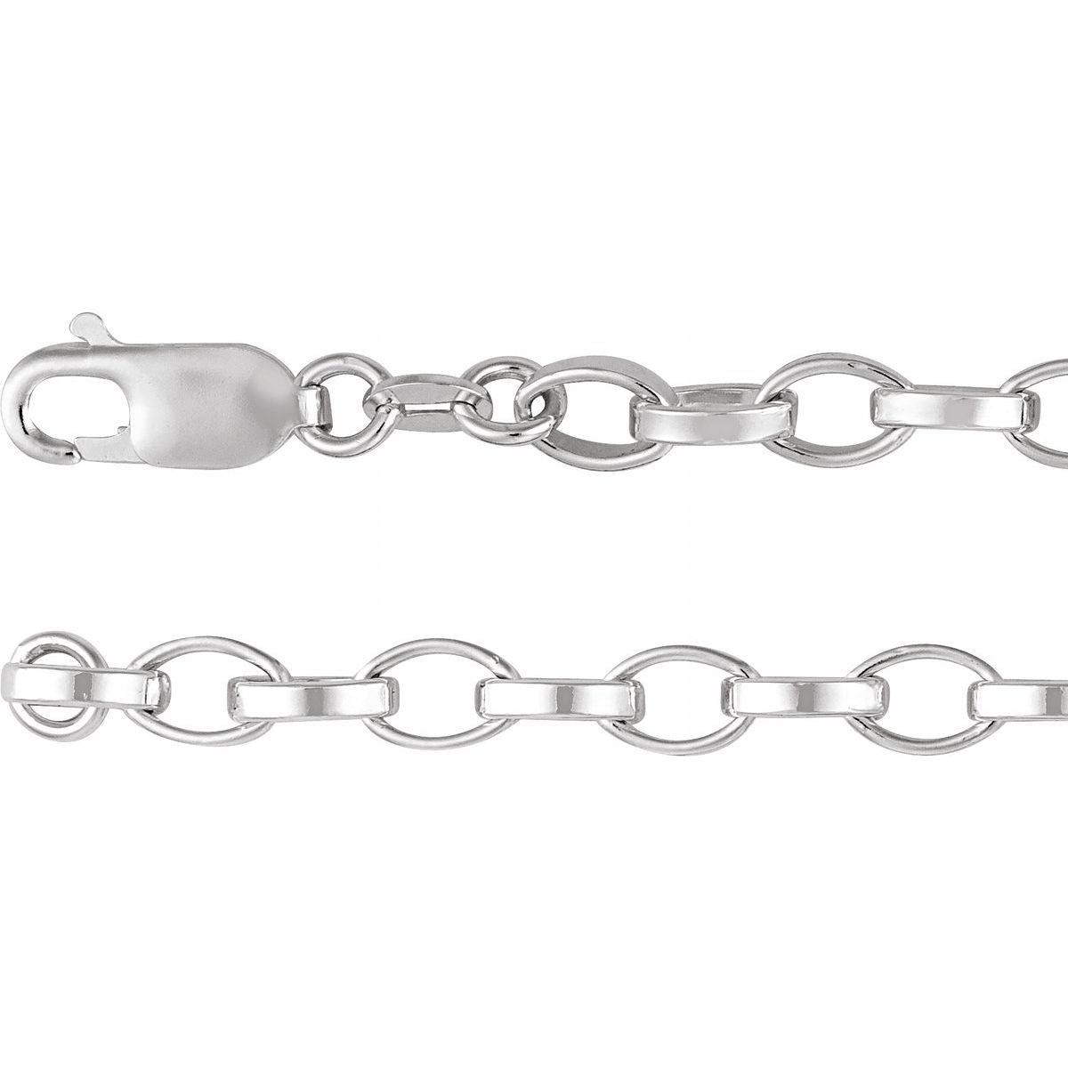 5 mm Rolo Chain Bracelet (5 Mm / 7 In) - Sterling Silver - Series CH1297