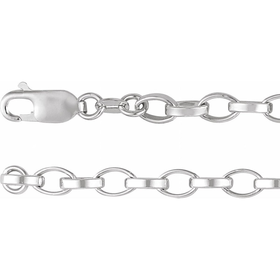 5 mm Rolo Chain Bracelet (5 Mm / 7 In) - Sterling Silver - Series CH1297
