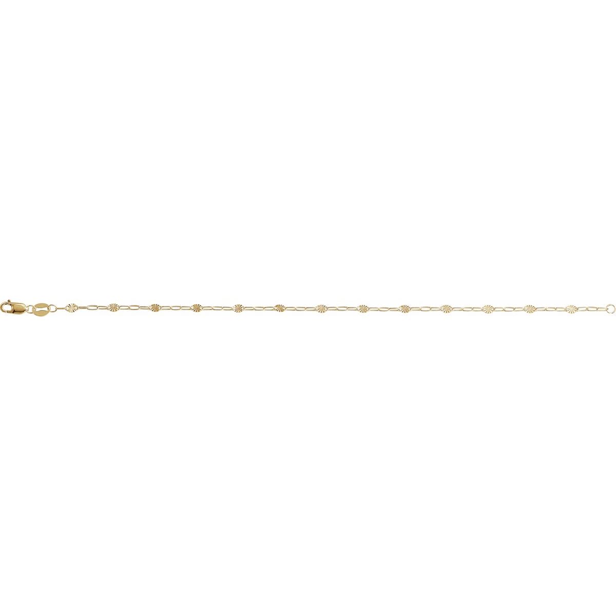 2.5 mm Light Paperclip-Style Starburst Mirror Chain Bracelet (2.5 Mm / 7 In) - gallery - Series CH1301