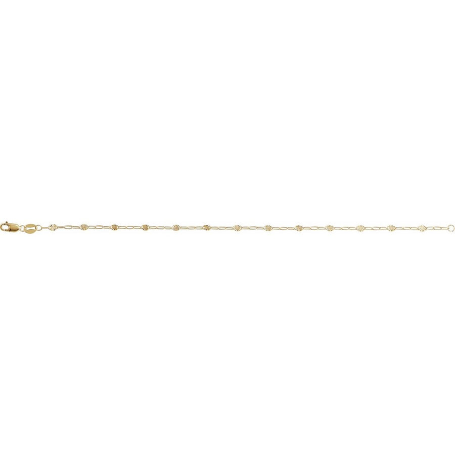 2.5 mm Light Paperclip-Style Starburst Mirror Chain Bracelet (2.5 Mm / 7 In) - gallery - Series CH1301