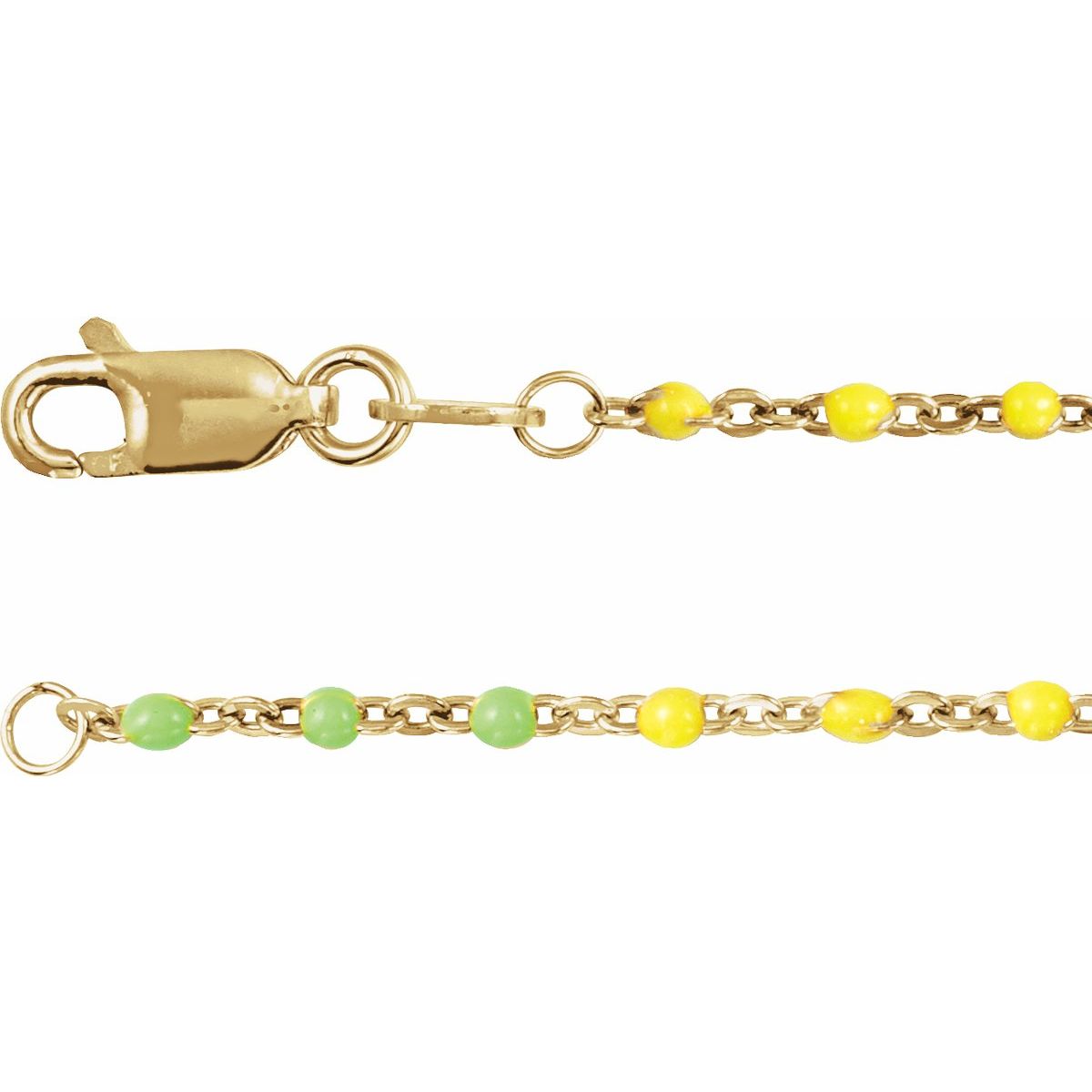 1.7 mm Enamel Bead Cable Chain Bracelet (1.7 Mm / 7 In) - Series CH1299