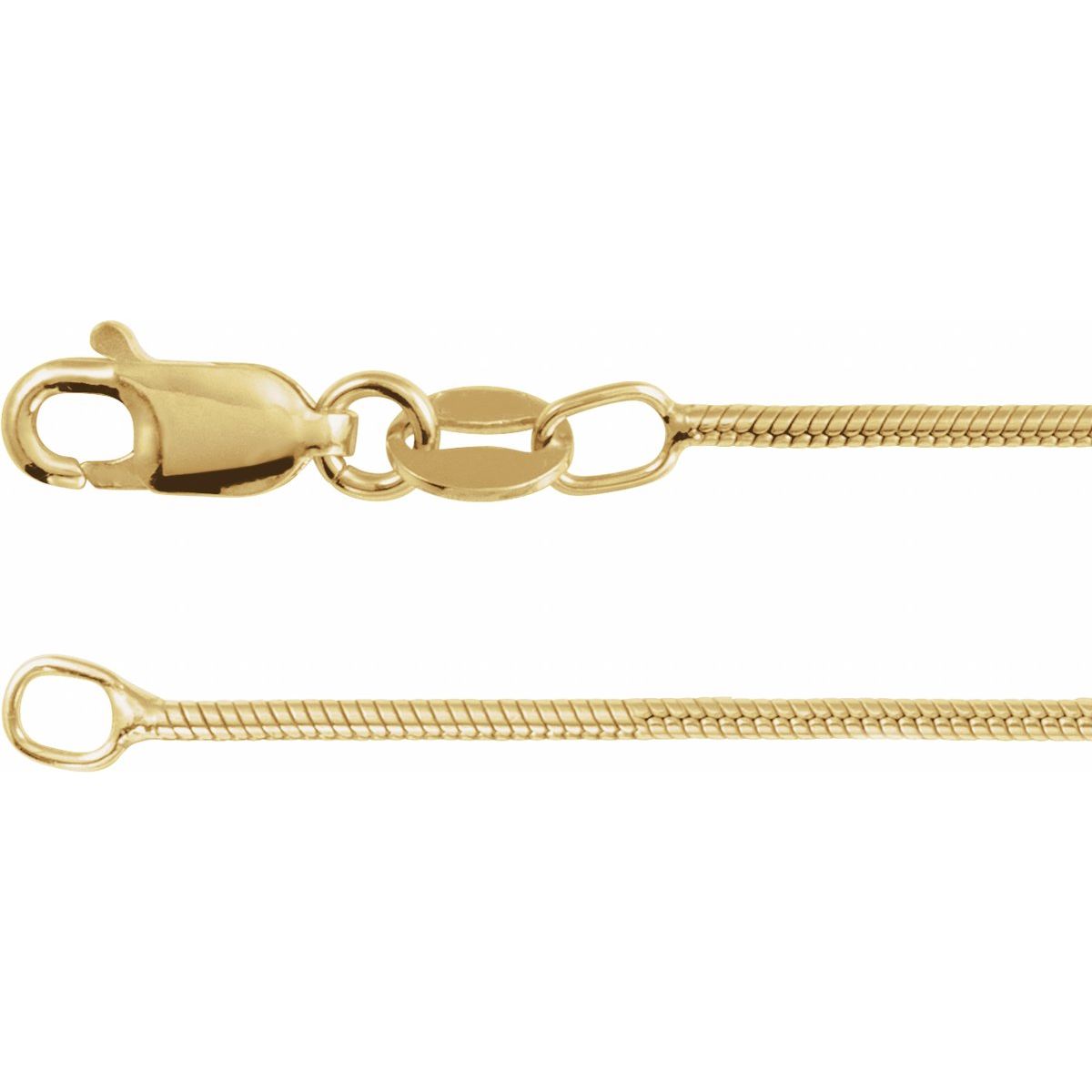 1.2 mm Round Snake Chain Bracelet (1.2 Mm / 7 In) - Series CH1294