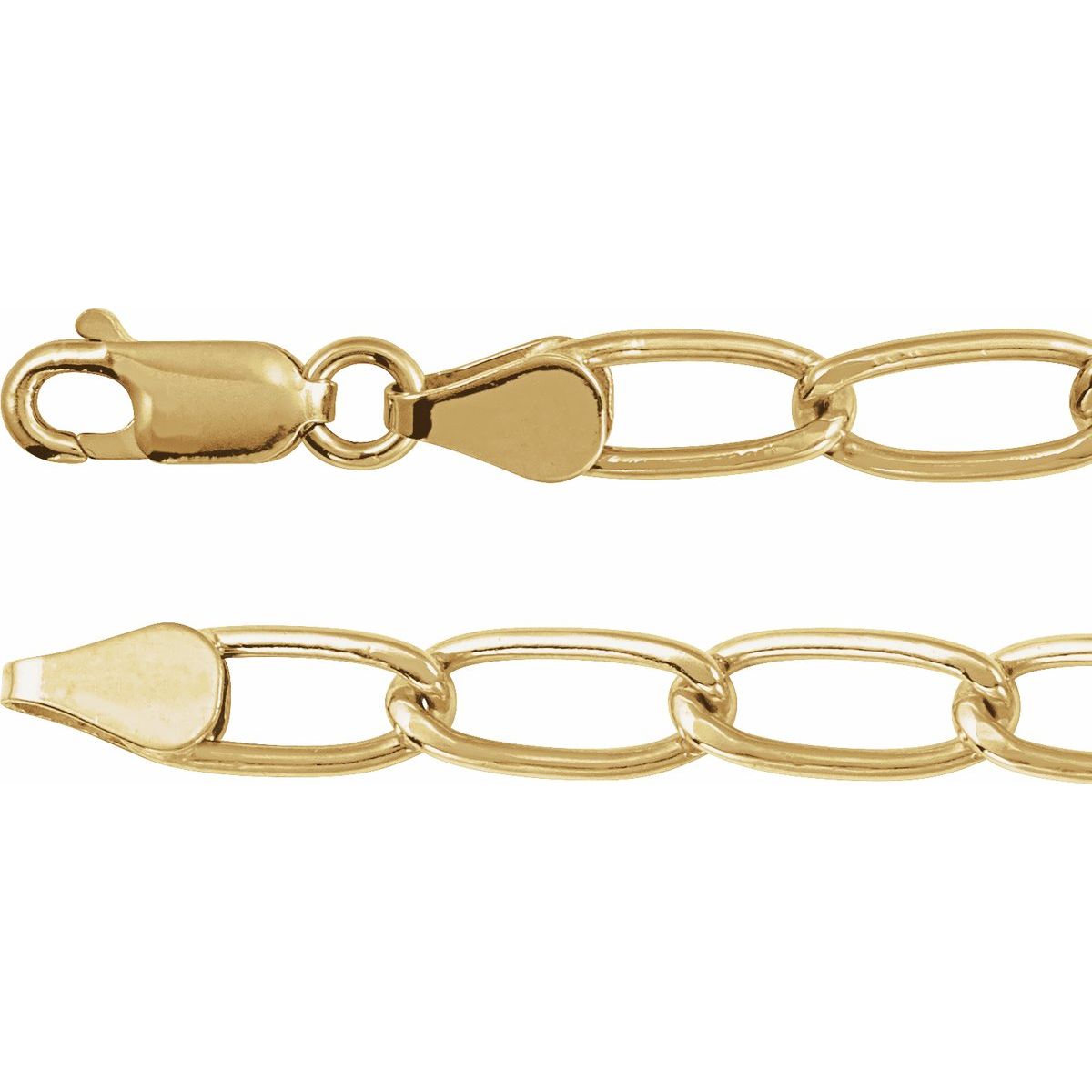 5.7 mm Elongated Curb Chain Bracelet (5.7 Mm / 7 In) - 14K Yellow Gold-Filled - Series CH1293