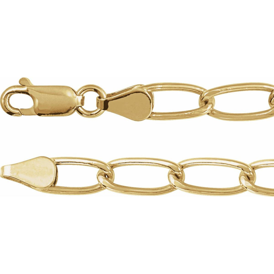 5.7 mm Elongated Curb Chain Bracelet (5.7 Mm / 7 In) - 14K Yellow Gold-Filled - Series CH1293
