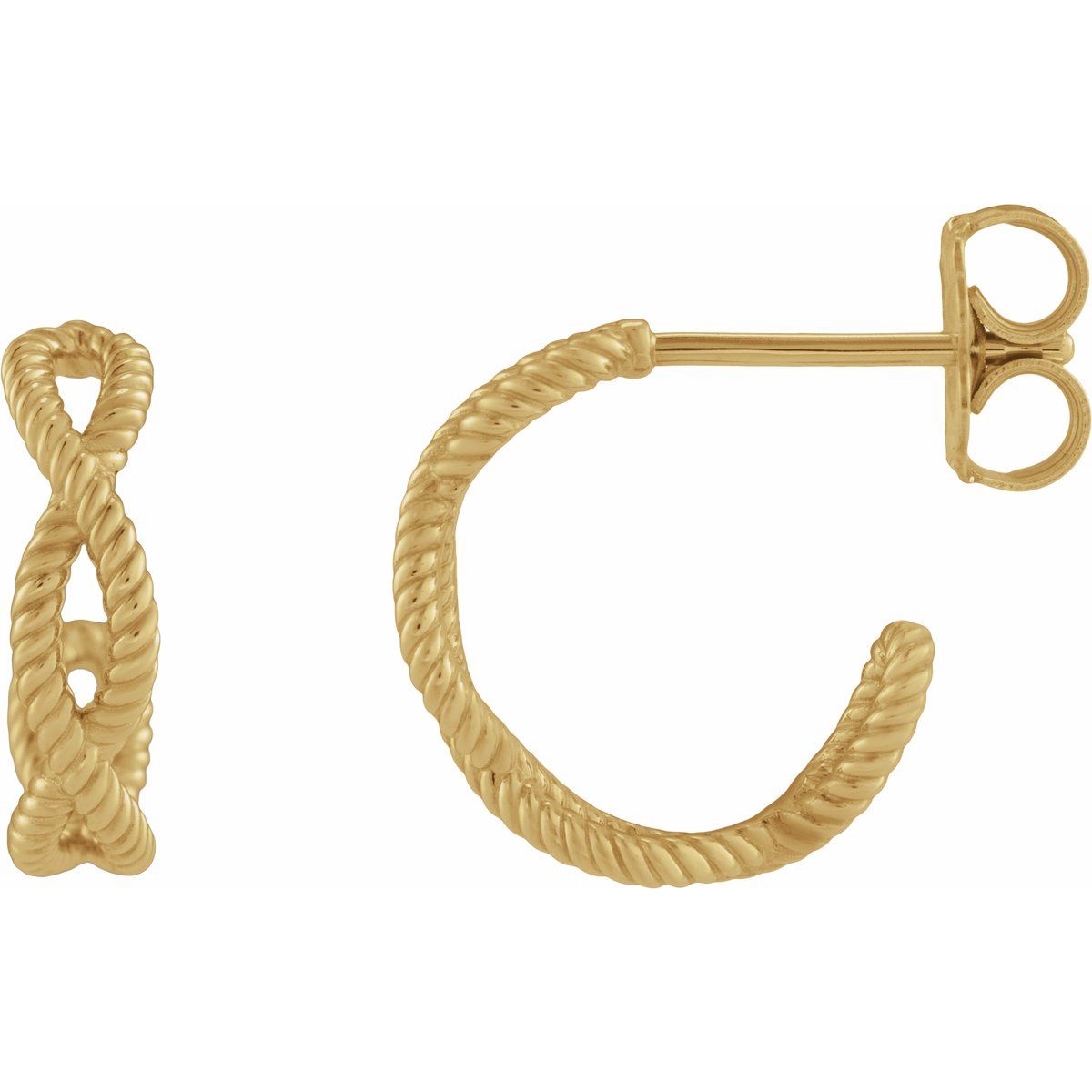 Rope Hoop Earrings (12 Mm)