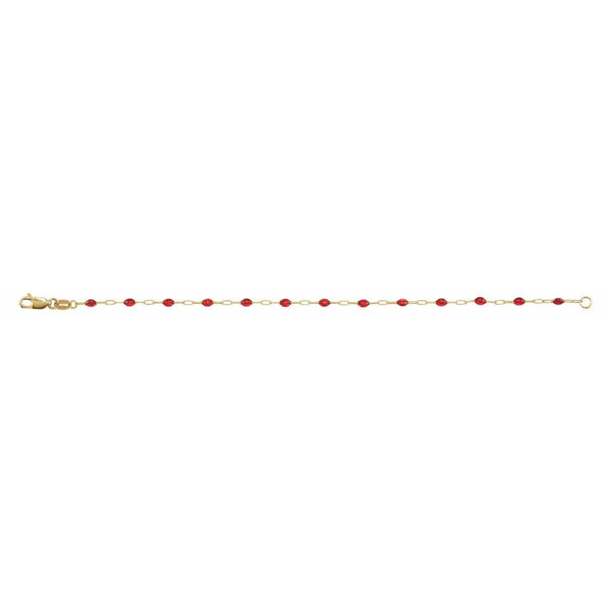 1.6 mm Enamel Bead Paperclip-Style Chain Bracelet (1.6 Mm / 7 In) - gallery - Series CH1290
