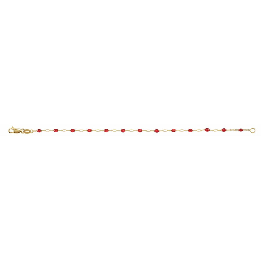 1.6 mm Enamel Bead Paperclip-Style Chain Bracelet (1.6 Mm / 7 In) - gallery - Series CH1290