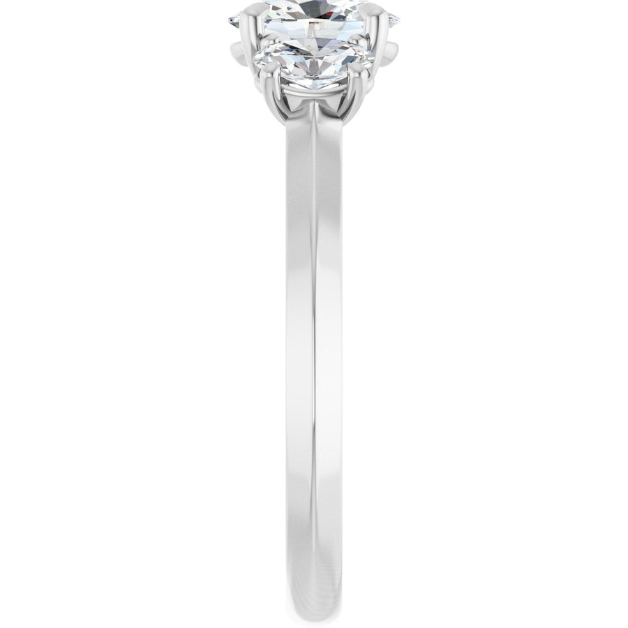 Oval Claw-Prong Three-Stone Engagement Ring Semi-Mount - gallery - Series 127275